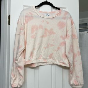 Pink and White Tie Dye Top